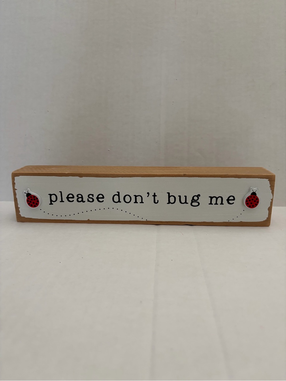 Rustic “Please Don't Bug Me” Wooden Desk Sign